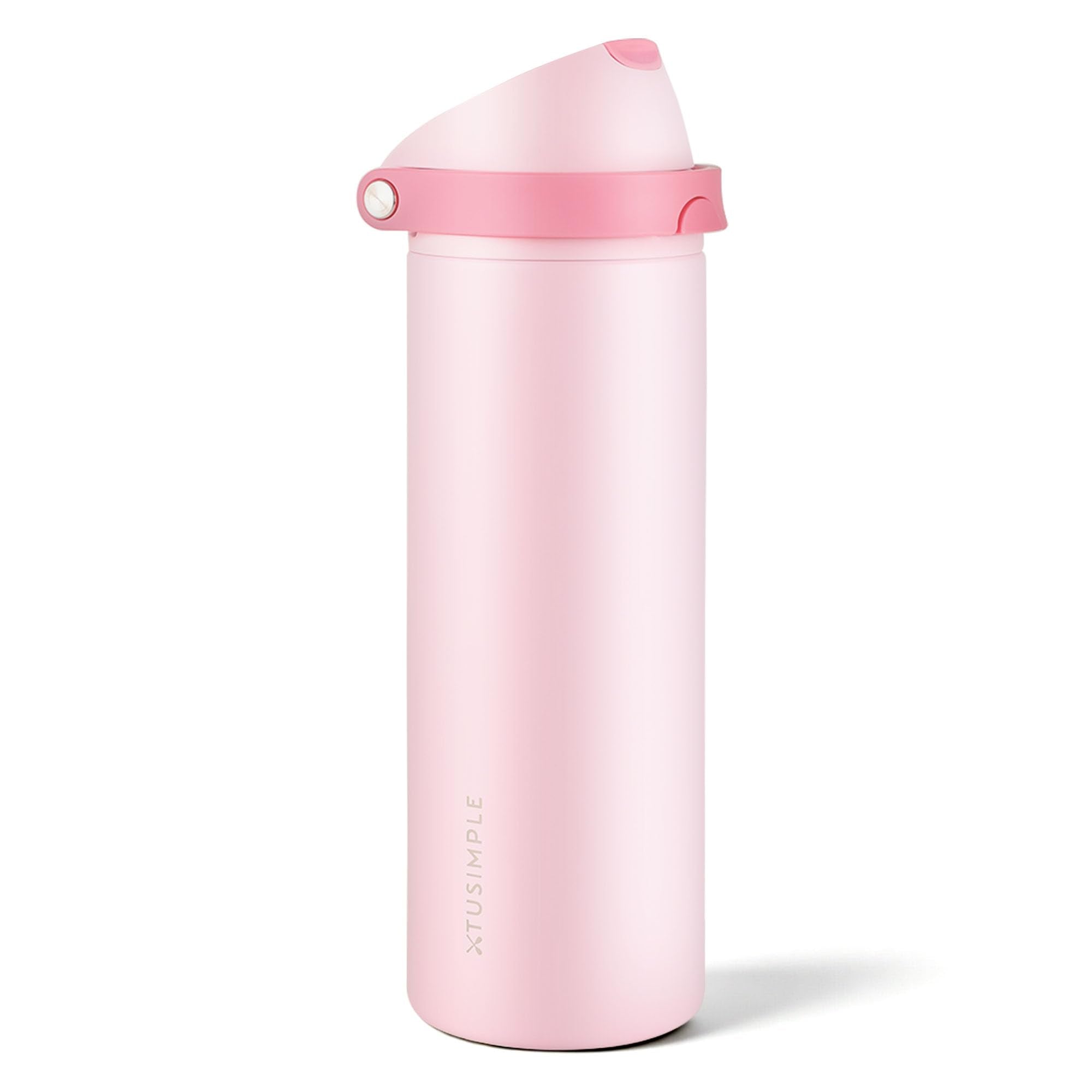 Xtusimple 24 oz Insulated Water Bottle with Straw, Stainless Steel Water Bottle with 2-in-1 Push-Button Spout & Quick-Flip Straw