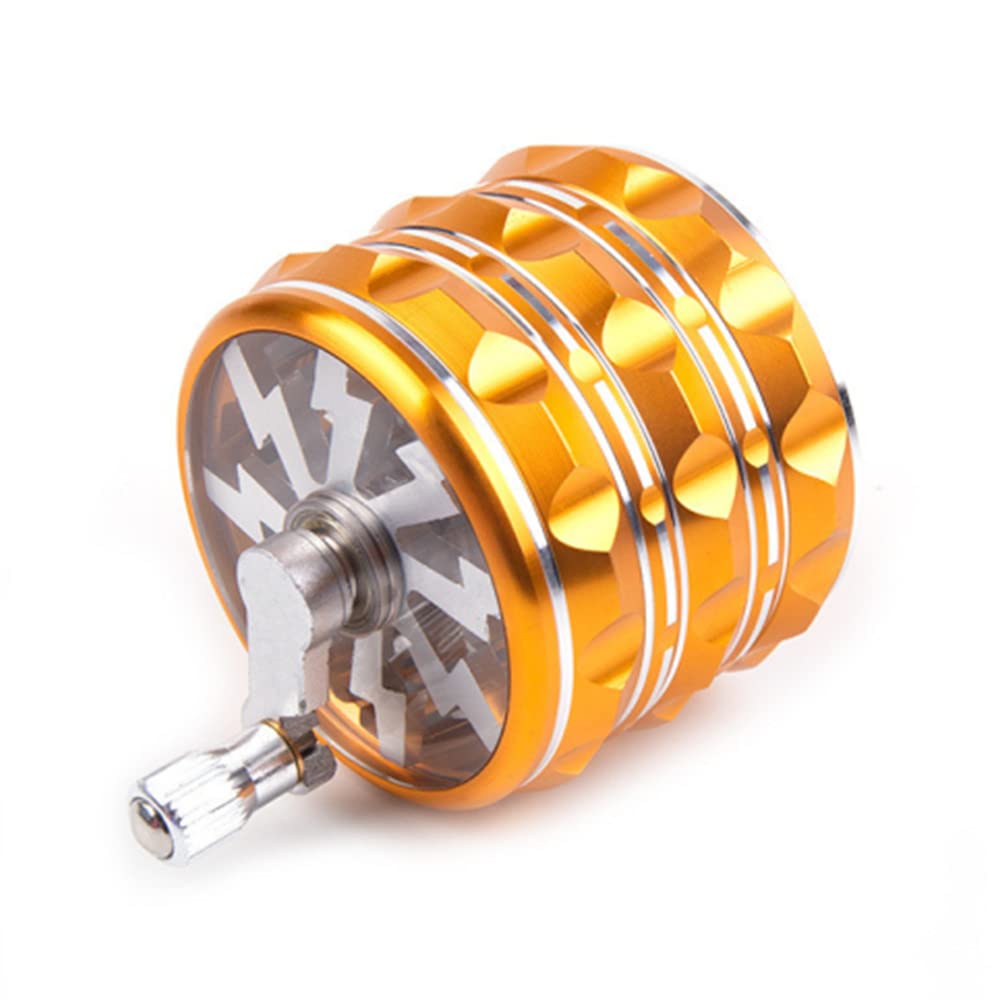 2.5 Inch Hand Crank Grinder, Potable Large Grinder With Clear Top Cover, Best Gift(yellow)