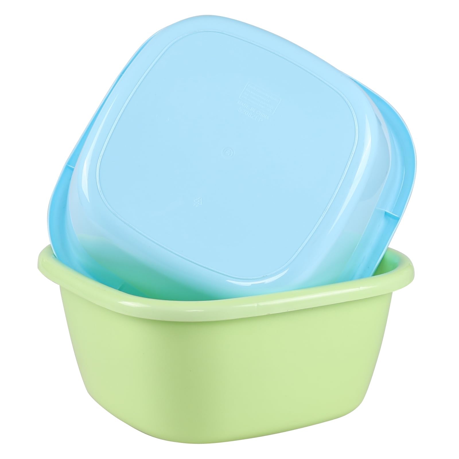 Utiao 2 Pack Square Plastic Wash Basin, 16 Quart Dish Pan Tubs