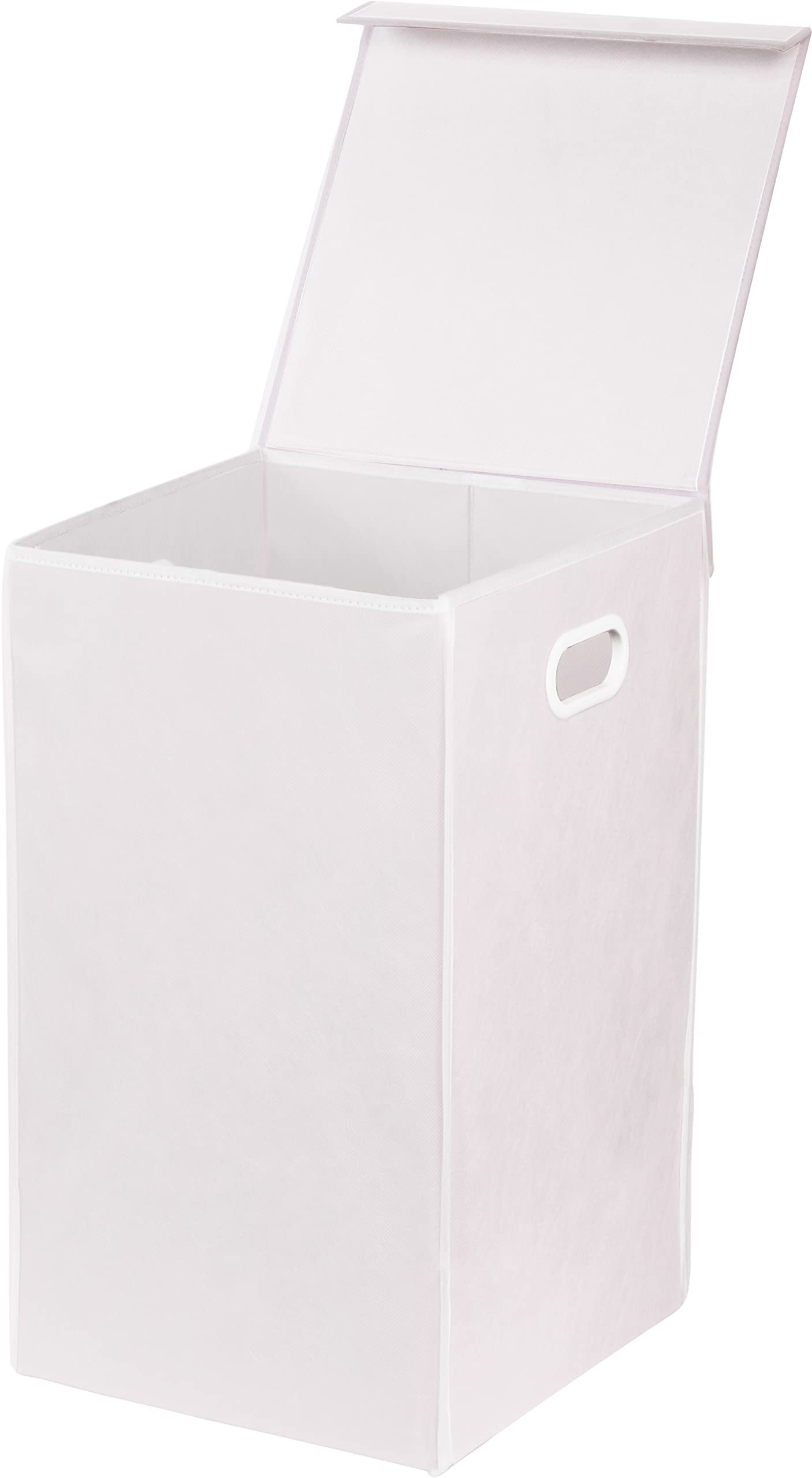 Simple Houseware Foldable Laundry Hamper Basket With Lid, White