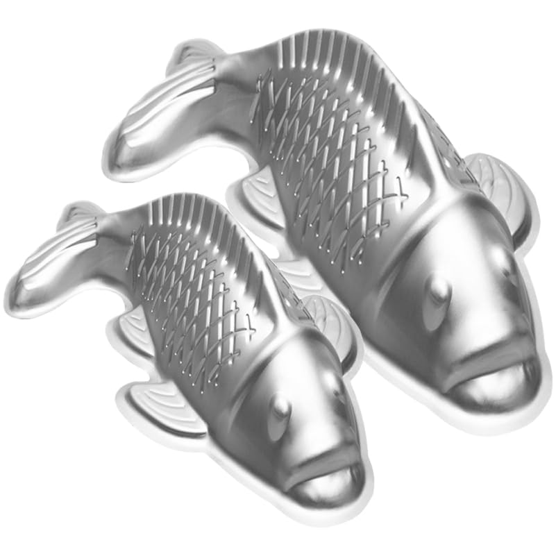 MAGICLULU 2 Pcs Koi Fish Cake Mold Aluminum Baking Mold for Jelly Chocolate Rice Cakes Fish Cake Pan for Home Shop Dessert Shop 