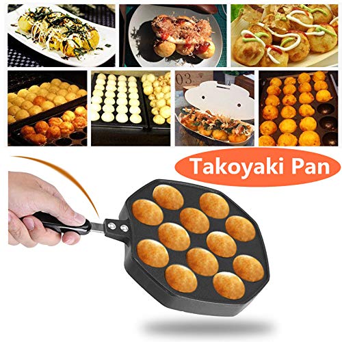 Takoyaki Maker,12 Holes Aluminum Takoyaki Pan Non Stick Grill Pan Plate Cooking Baking Mold Tray Takoyaki Grill Pan For Takoyaki