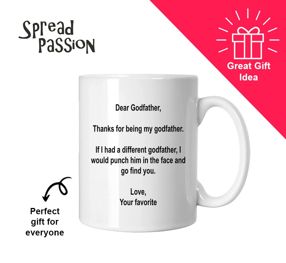 Dear Godfather Mug, Godfather Coffee Mug, Godfather Gift, Gifts for Godfather from Favorite Grandkids, Godfather Coffee Cup, God