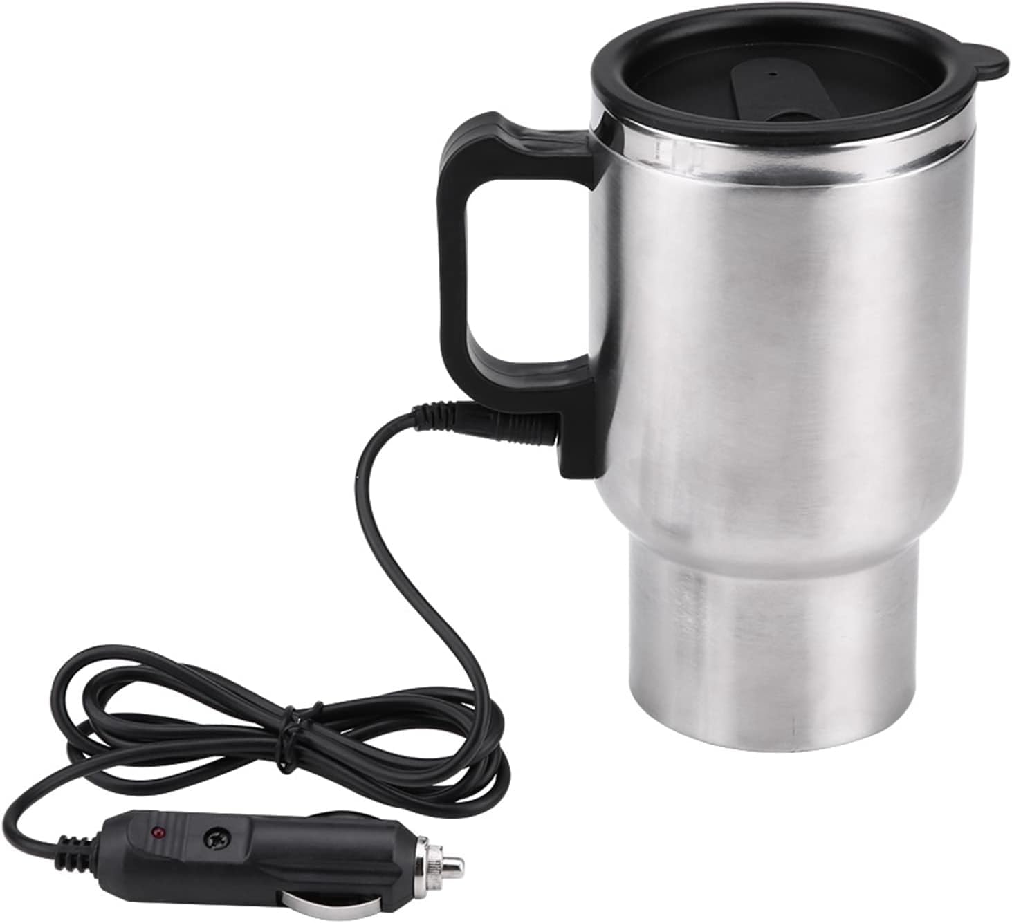 Autotrends Steel Travel Outdoor Electric Mug 12 V Car Charging Electric Kettle Travel Coffee Mug Cup Heated Thermos 450 Ml
