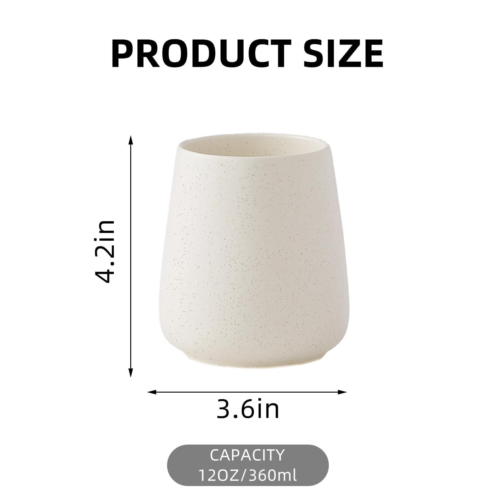 Beige Toothbrush Holder For Bathroom - Ceramic Tooth Brushing Holders, Toothbrush Cup, Toothpaste Organizer For Bathroom Counter