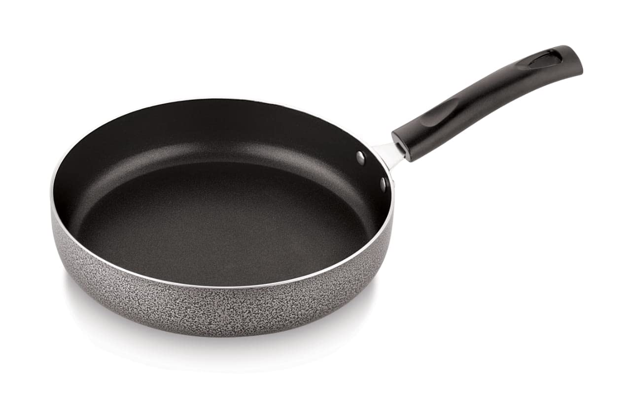 Metking Aluminium Fry Pans Pot Pans/Kadai/Combo Omega Deluxe Granite Kadai, 240Mm, Black Granite Fry Pan, 280 And 300 Mm, Black 