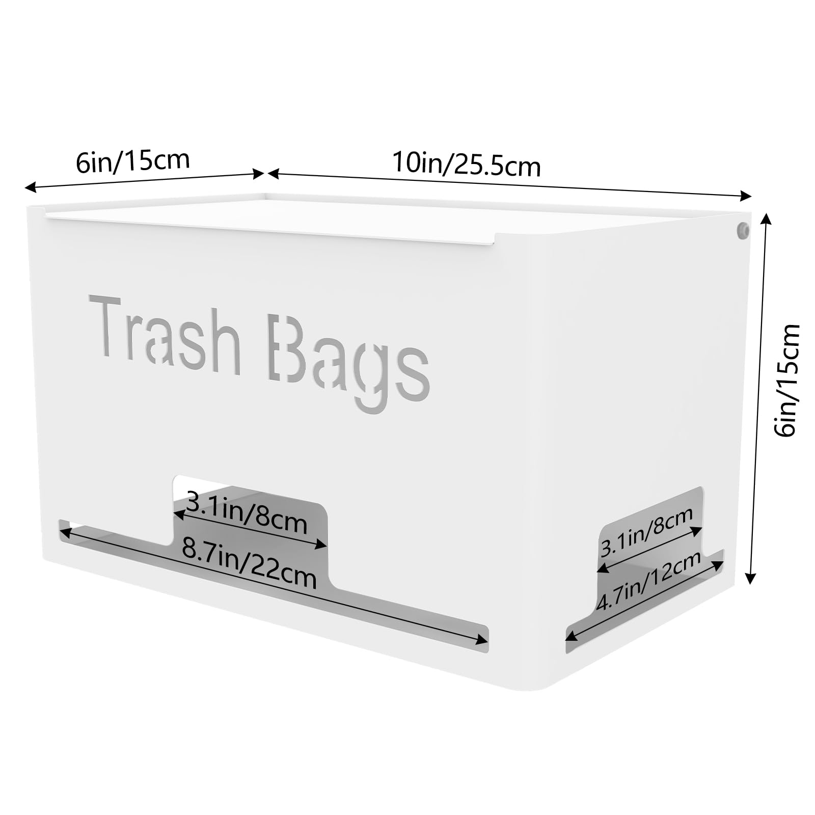 Stwwo Large Trash Bag Holder Dispenser, Metal Garbage Bag Dispenser Roll Holder, Kitchen Trash Bag Organizer For Under Sink, Wal