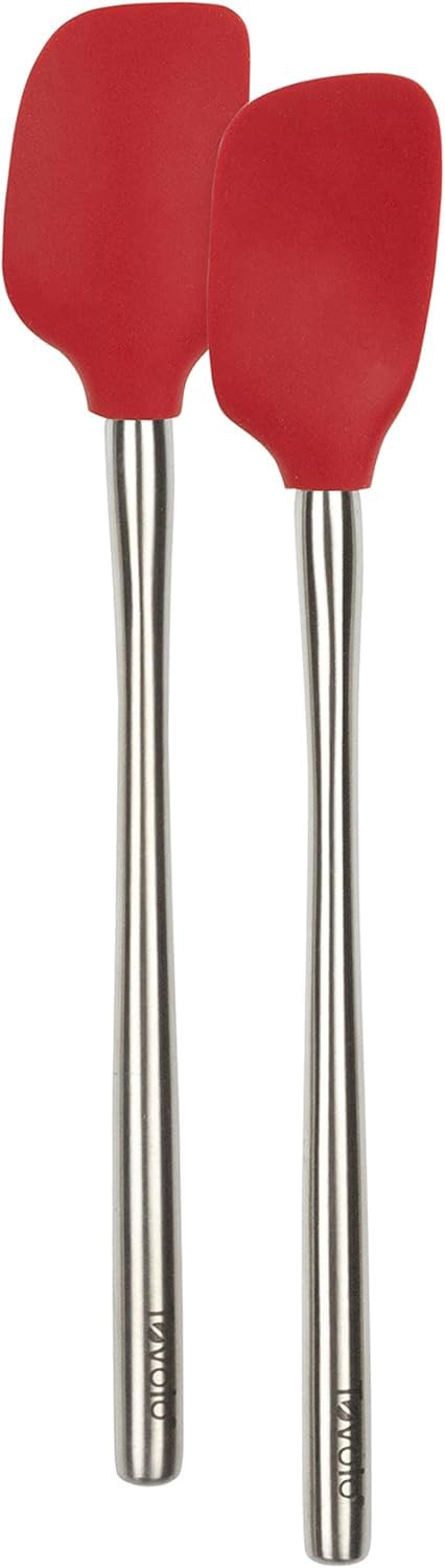 Tovolo FlexCore Stainless Steel Handled Mini Spatula & Spoonula Set, Kitchen Utensil Set Of 2, HeatResistant & BpaFree Silico