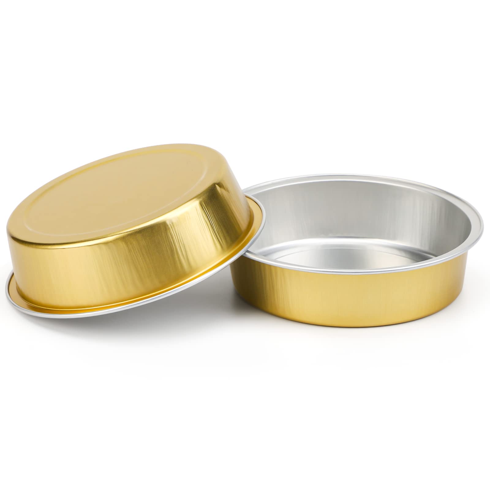 Beasea Aluminum Foil Pie Pan 4 inch Round Oven Baking Mini Cake Pan  20 Pcs 8 Oz Aluminum Pie Pan Tin Golden Tart Pans for Pie Tart Quiche