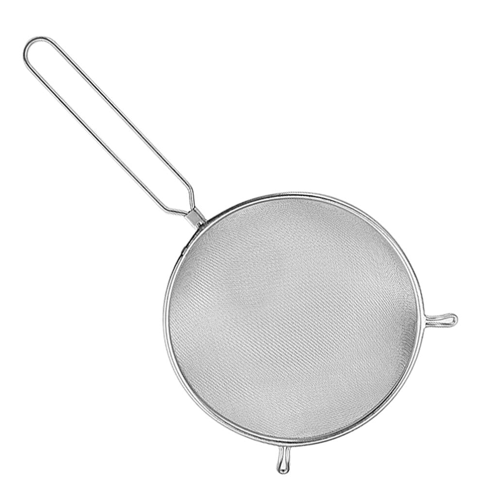 HONMEET 10 inch Stainless Steel Strainer Scoop Mesh Strainer Long Handle Slotted Ladle Quick Draining Food Serving Spoon for Fri