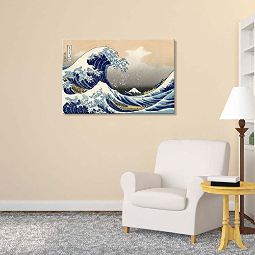 Wall26 - The Great Wave Off Kanagawa By Hokusai - Canvas Art Wall Decor- 24''X36''