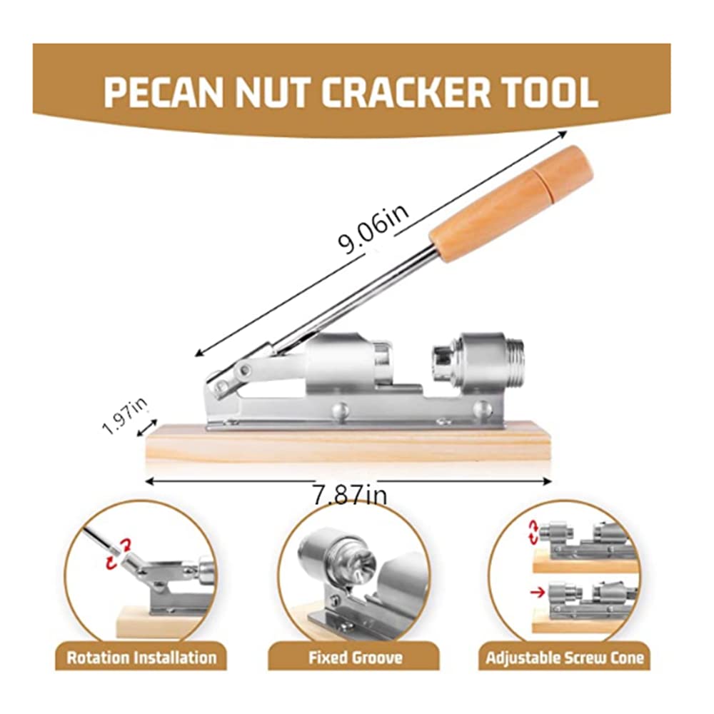 1Pcs 304 Stainless Steel Walnut Pliers 2 In 1 Quick Chestnut Clip Metal Nut Cracker Sheller With Wood Handle For Cracking Walnut