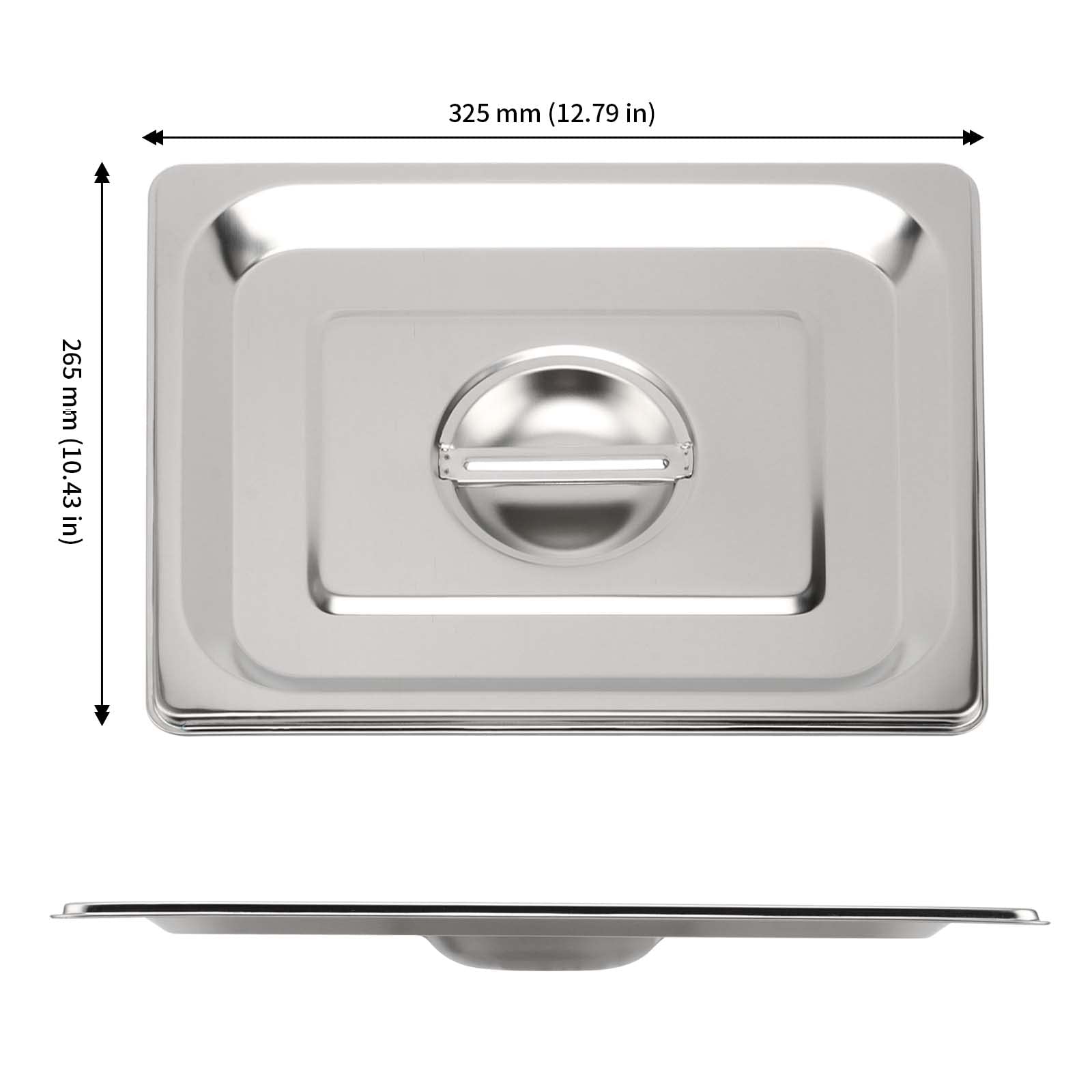 Japchet 4 Pack 1/2 Size Stainless Steel Steam Table Lid, Steam Table Pan Lids With Handle Hotel Pan Cover For Kitchen, Hotel, Re