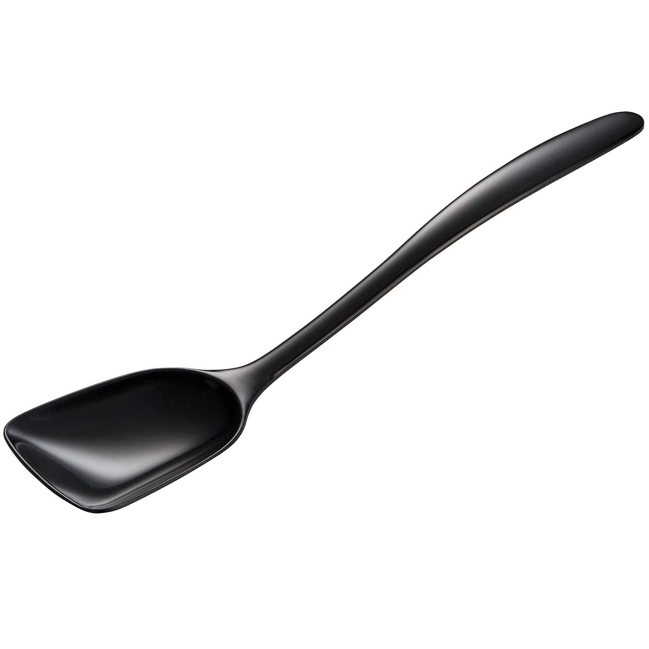 Gourmac Hutzler 11 Inch Melamine Flat-Front Spoon, Black