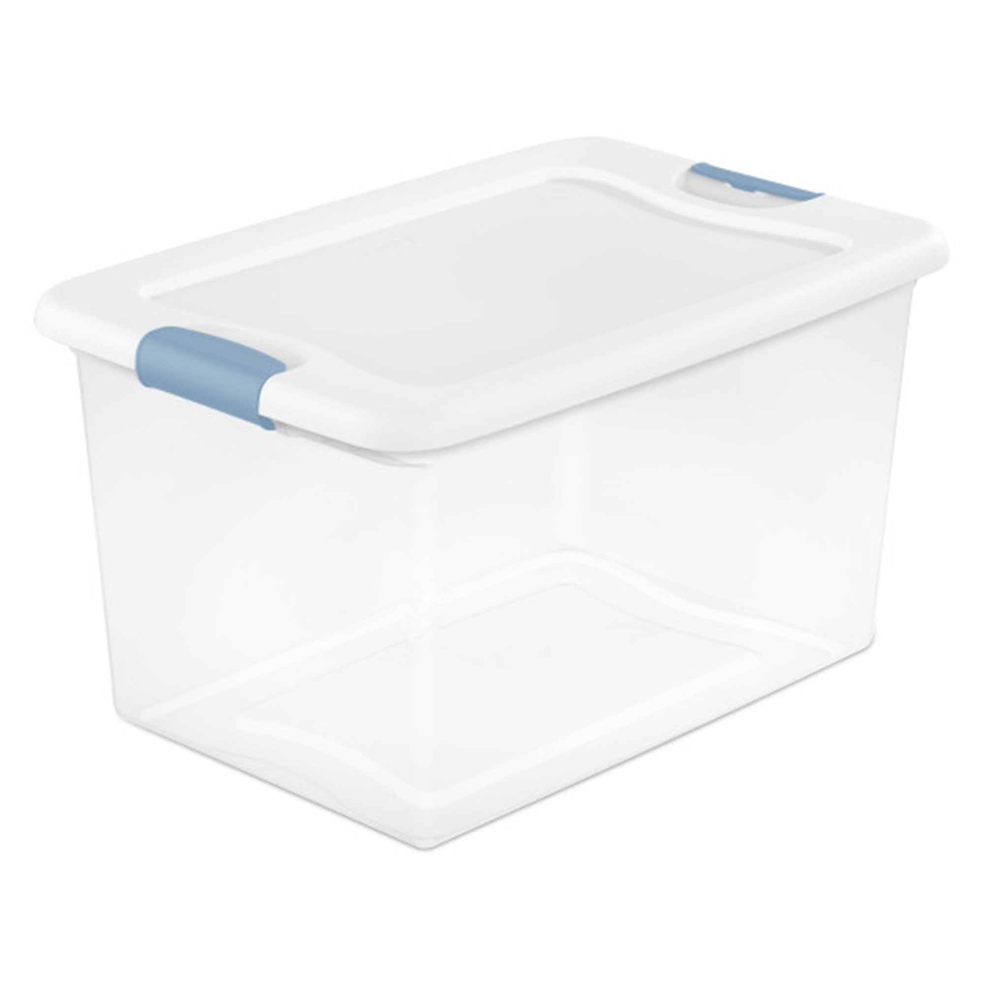 Sterilite 6-Pack Stackable Storage Bin with Lid, Clear Plastic Design, 64 Quart