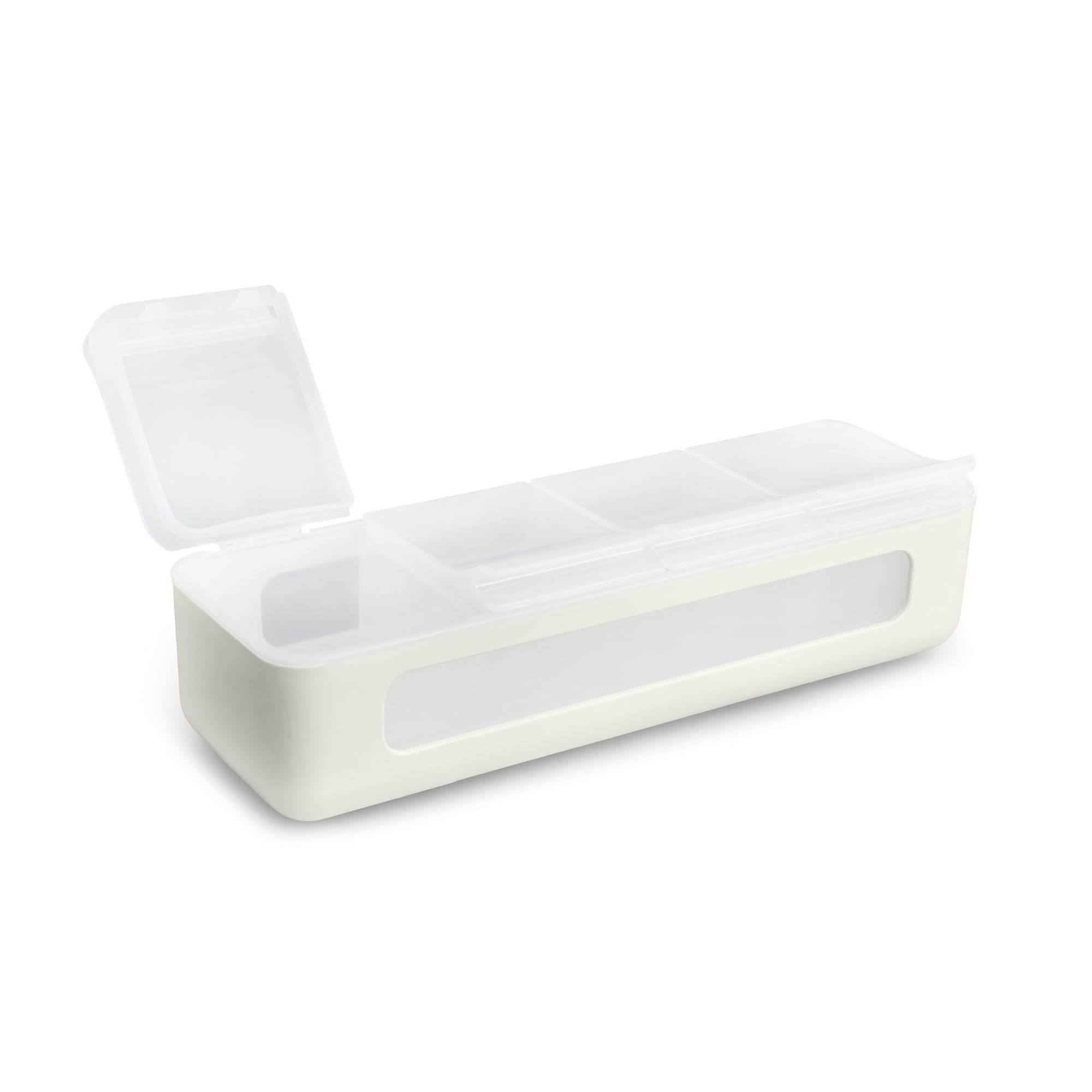 melii Snackle Box - 4 Separate Compartments with Lids, Divided Snack Container, Food Storage for Kids and Adults, Arts & Crafts,