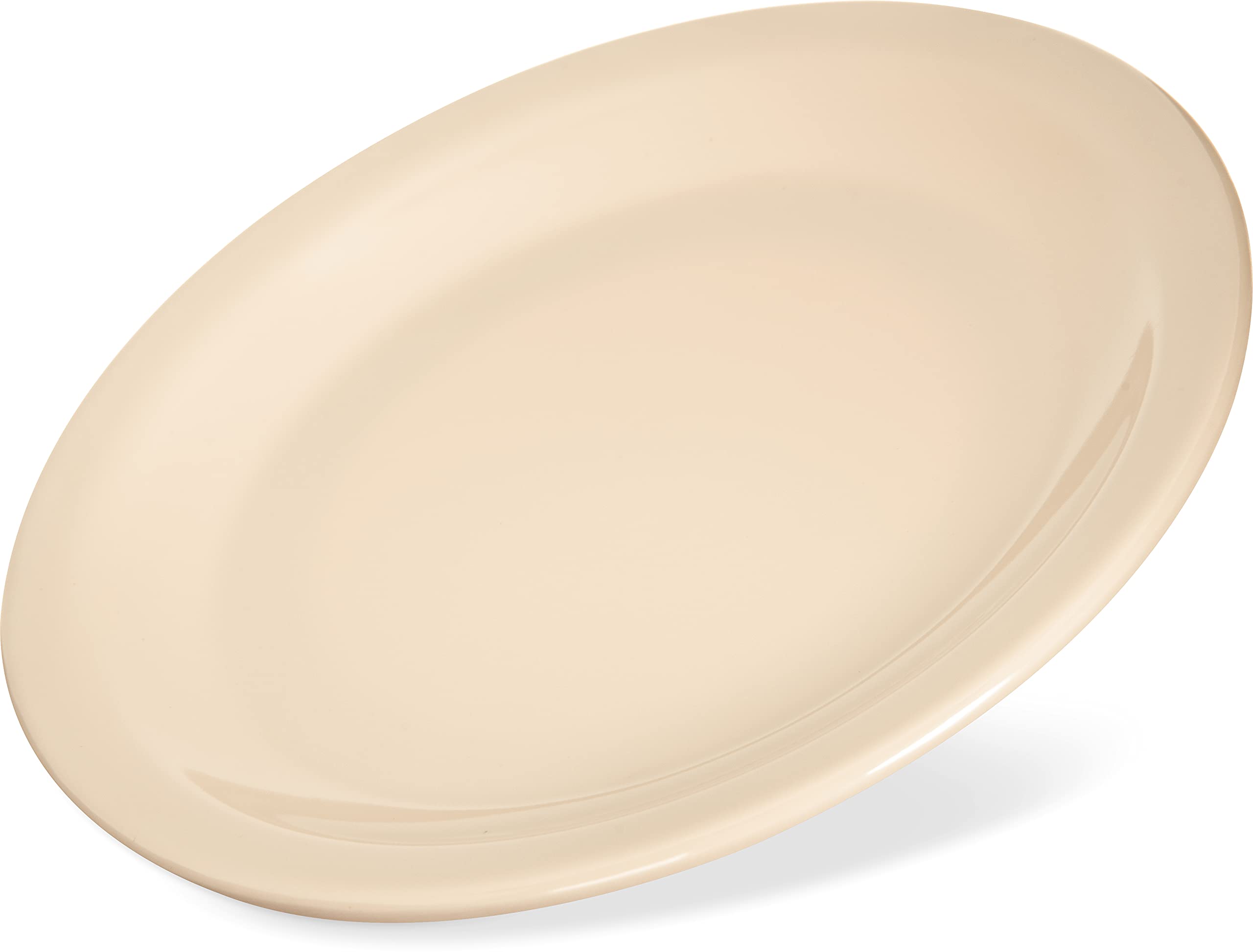 Carlisle Foodservice Products Kingline Reusable Plastic Plate Dessert Plate For Home And Restaurant, Melamine, 6.5 Inches, Tan