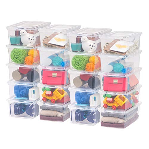 Iris Usa 5.9 Qt. Plastic Storage Container Bin With Latching Lid, Stackable Nestable Shoe Box Tote Shoebox Closet Organization S