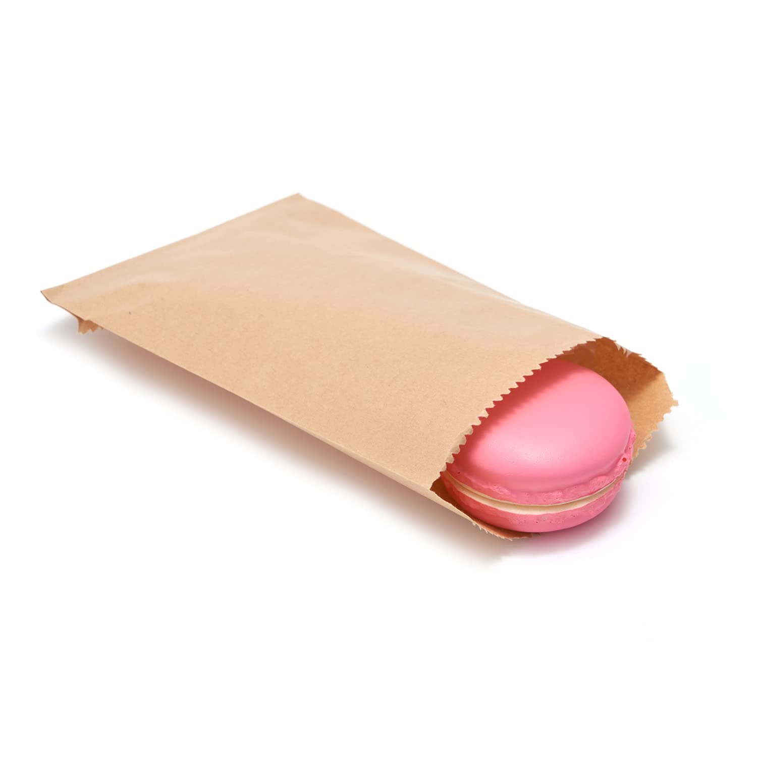 Volanic 100Pcs 4X6 Inch Kraft Paper Bags Small Flat Party Favor Bag For Bakery Cookies Sandwich Soap Packing