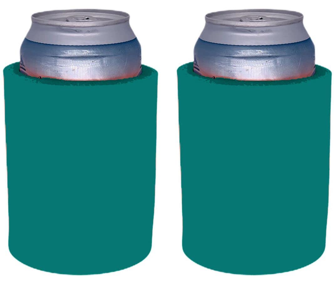 Blank Thick Foam Old School Can Cooler (2 Pack, Turquoise)