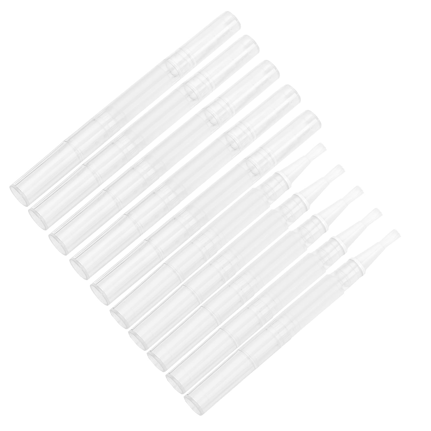 10Packs 3ml Empty Nail Oil Pen with Brush Applicator Refillable Transparent Cuticle Oil Pen Container Travel Transparent Twist P