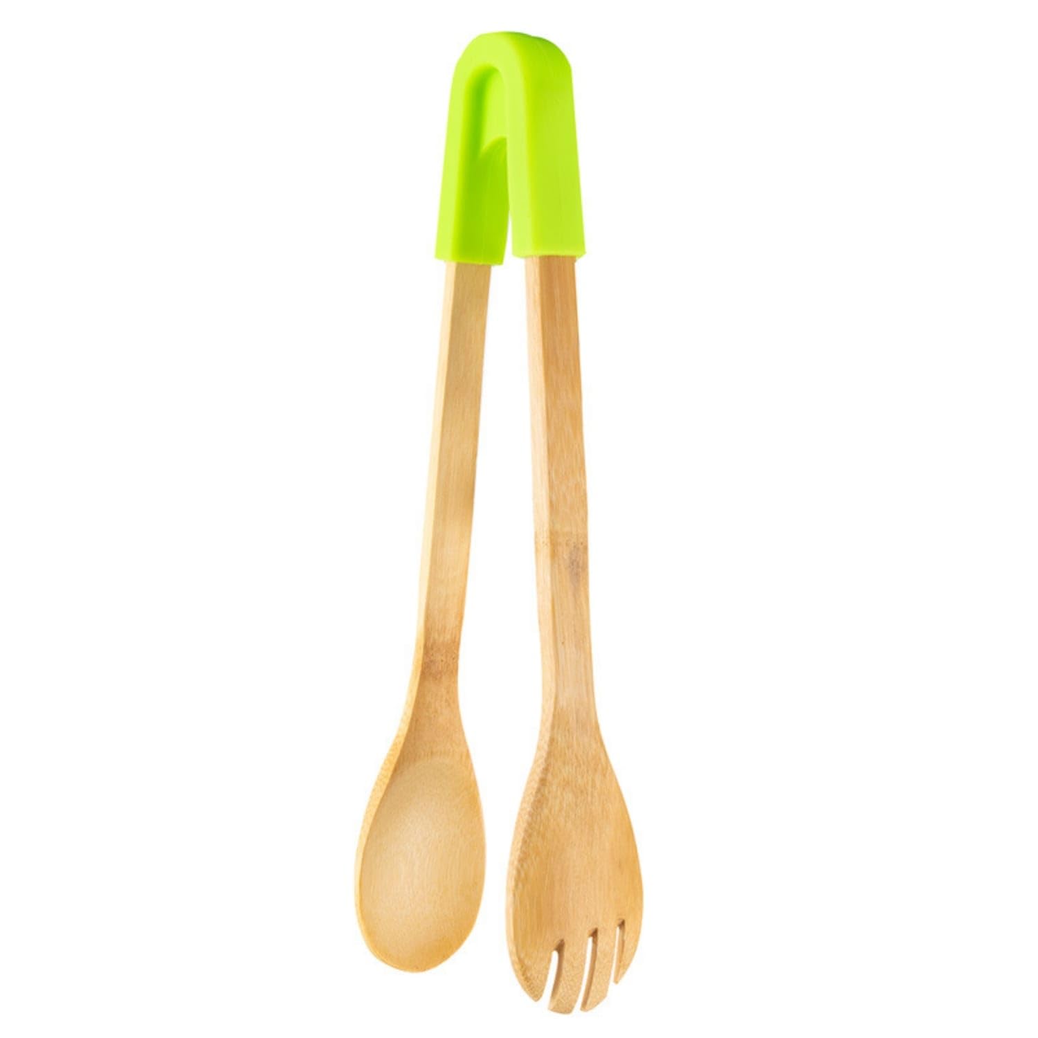 Snappsy Wooden Kitchen Tongs With Silicone Grip EcoFriendly Bamboo Tongs Natural Utensil FoodGrade For Buffet, Grill, Green, R