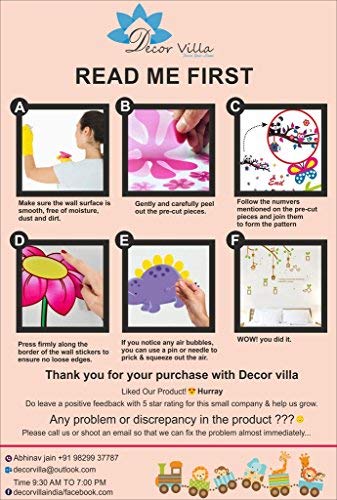 Decor Villa Long Flowers Fridge Sticker & Wall Sticker (PVC Vinyl,Size- 30 cm x 76 cm)