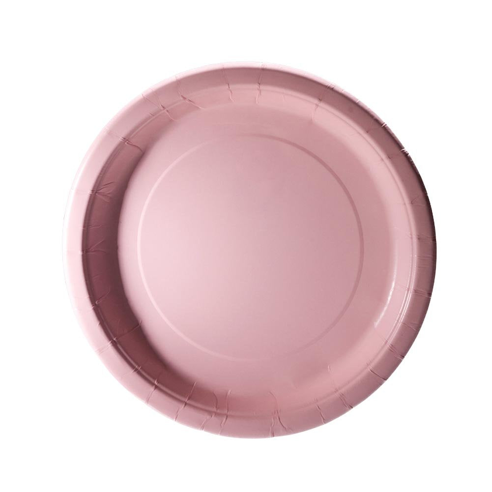 Lovely Pink Solid Round Dinner Plates - Vibrant 9'' (Pack Of 16) - Sturdy & Stylish - Perfect For Birthdays, Showers & Celebrati