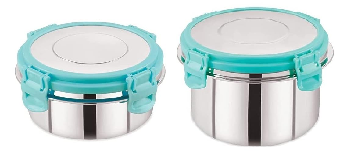 Foliam Leak Proof Click And Seal Lock Stainless Steel Storage/Air Tight Tiffin Container/Lunch Container With Lid (Fusion 250+35