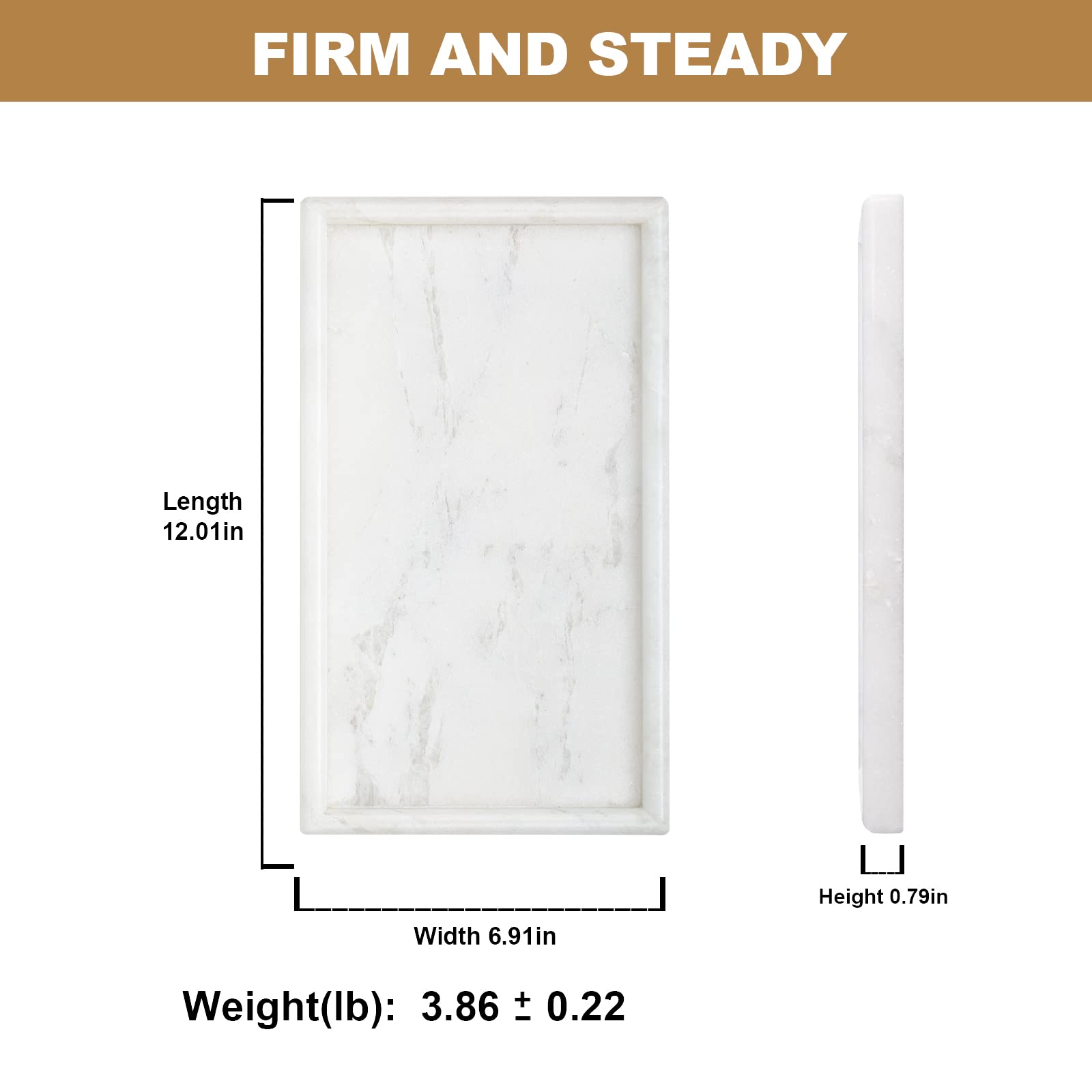 Koville African Natural Marble Tray, 12''X7'' Coffee Table Vanity Tray/Decorative Tray For Jewerly, Watch, Perfume Candle Tray F