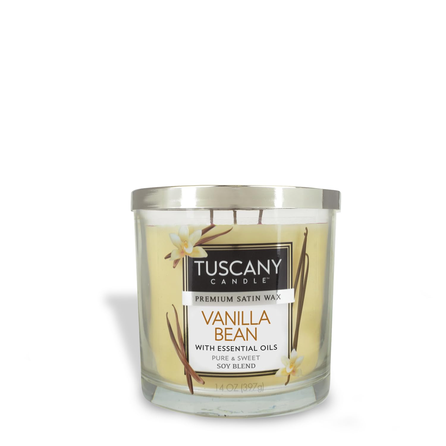 Tuscany Candle Vanilla Bean Long-Lasting Scented Jar Candle, 14 oz