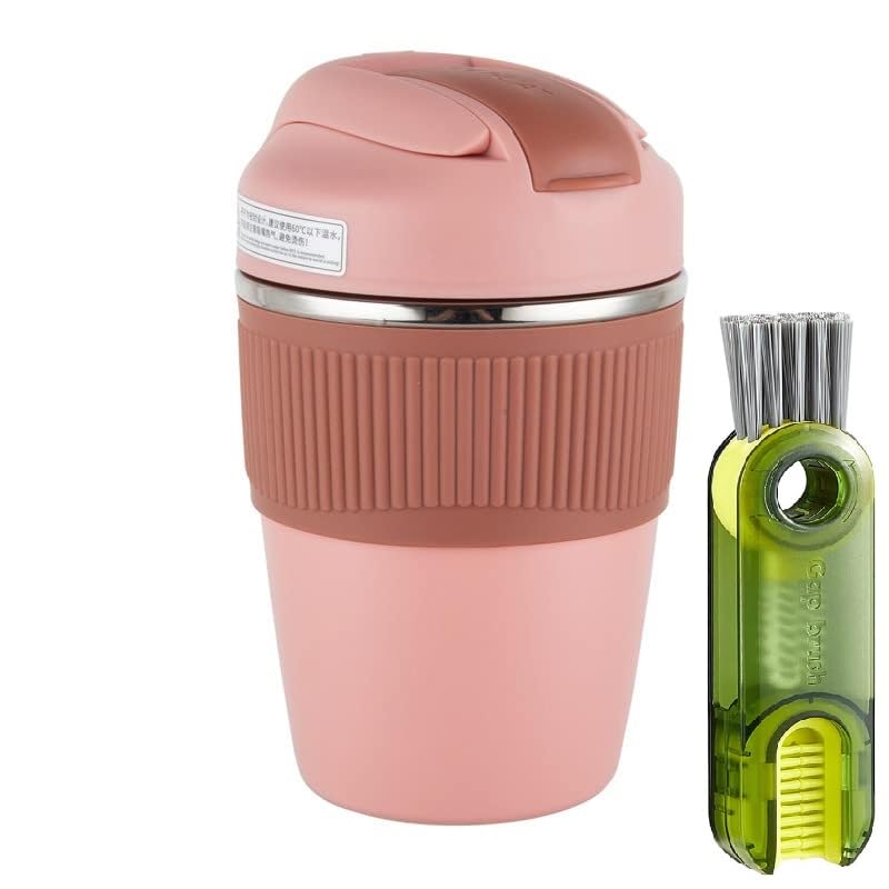 Yaaxa Multifunctional Stainless Steel Travel AntiScalding Coffee Mugs Birthday Gift With Cleaning Brush.
