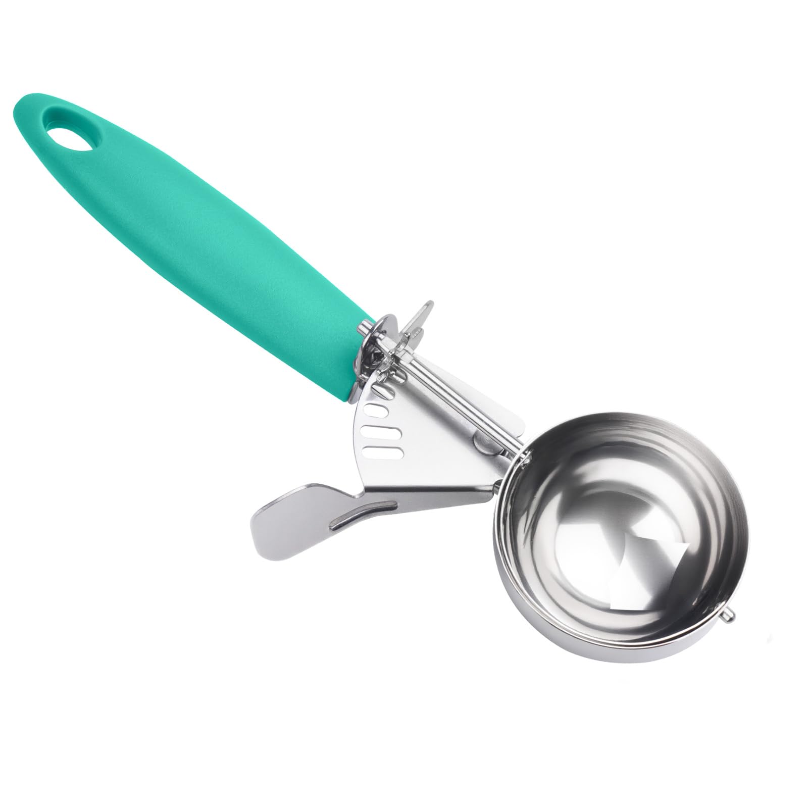 Junadael J Portion Scoop, 2.75 Oz Disher Scoop, 16 Cookie Scoop, 5.5 Tbsp Cookie Dough Scoop, Green Handle, For Portion Control,