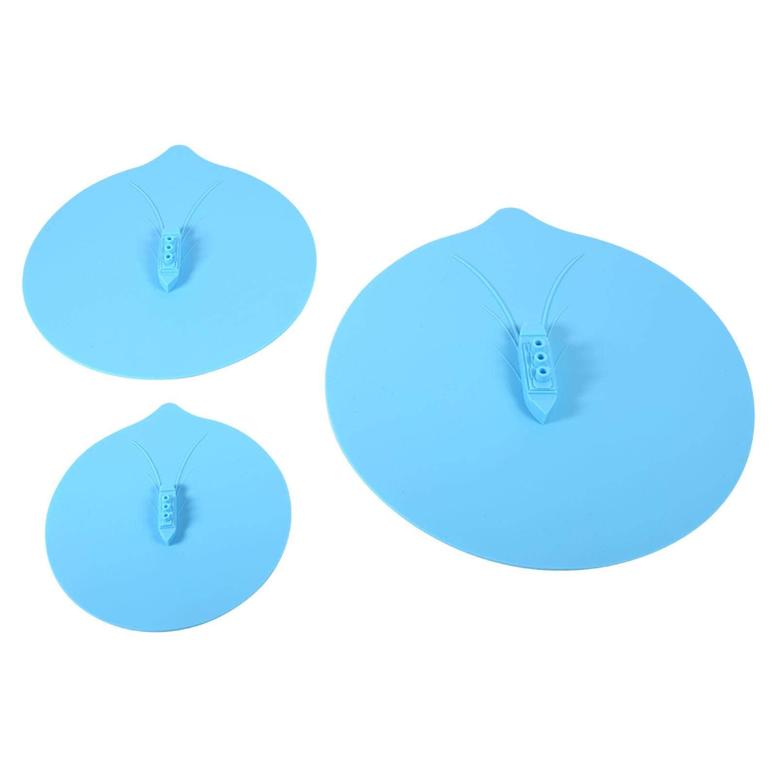 Ubersweet Seal Lid, High Flexibility 3 Holes Silicone Cup Cover, Safe for Different Sizes of Food Vessels Cups ||