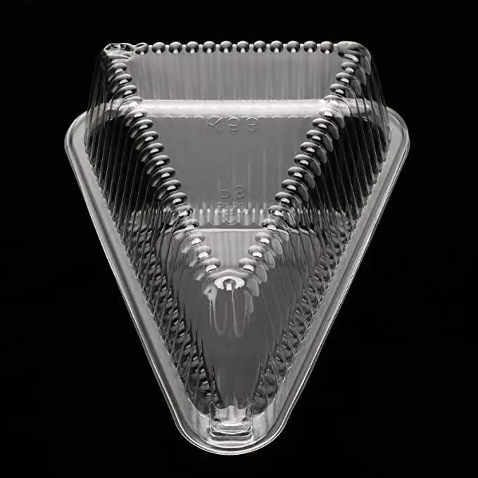 25 Cake Slice Containers With Lids | Hinged Medium Disposable Plastic Cake Containers | Clear Cheesecake Container, Individual C