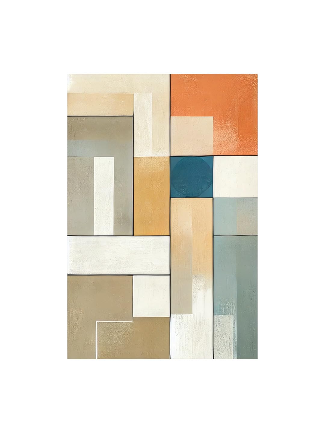 999Store Geometric Canvas Art In Neutral Tones - Contemporary Wall Decor For Modern Interiors(24X36 Inch_ Canvas) Flp24360730