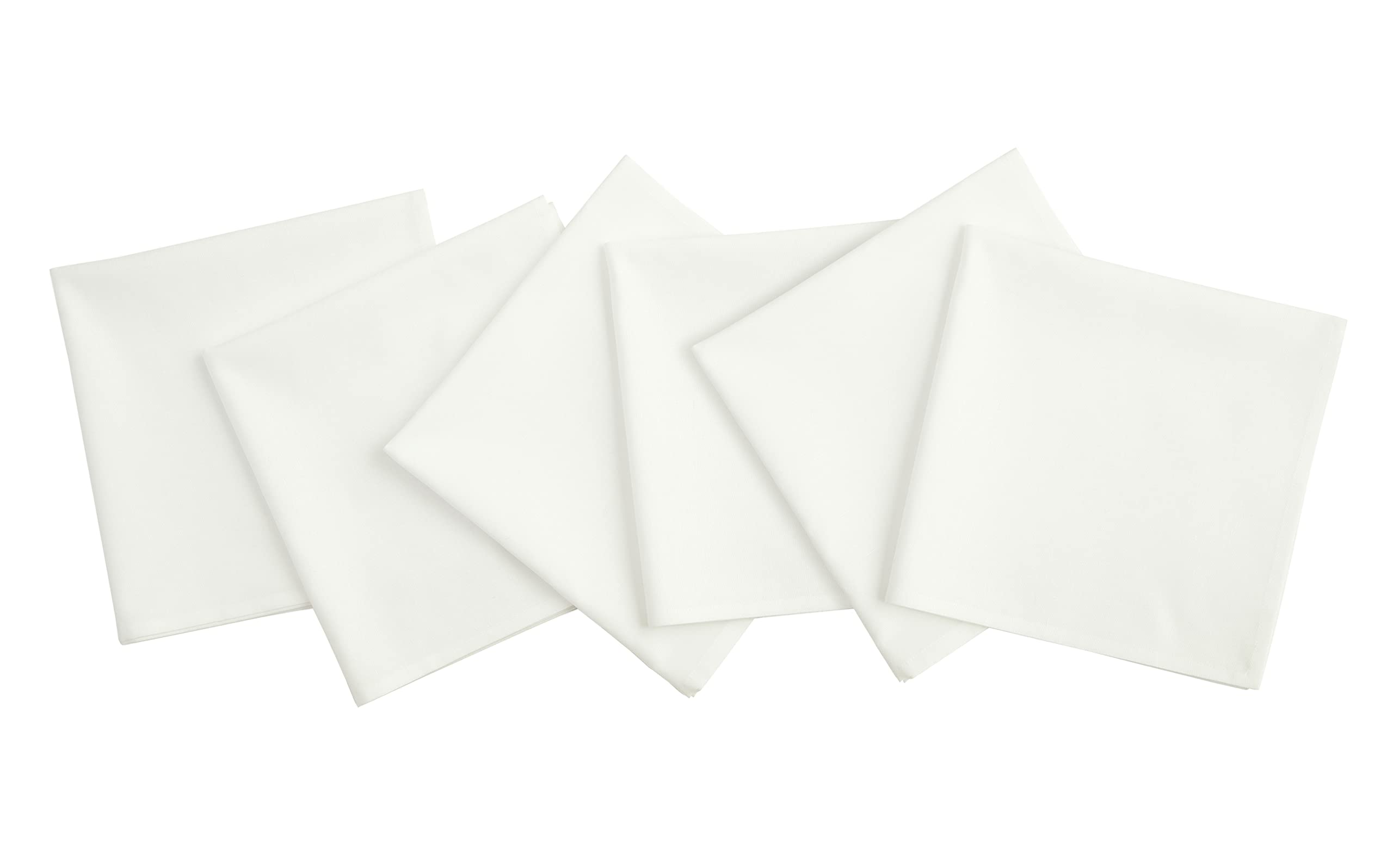 Solino Home Dinner Napkins 20 X 20 Inch - Dru Cotton Linen White Cloth Napkins Set Of 6 For Spring, Easter - Handcrafted And Mac