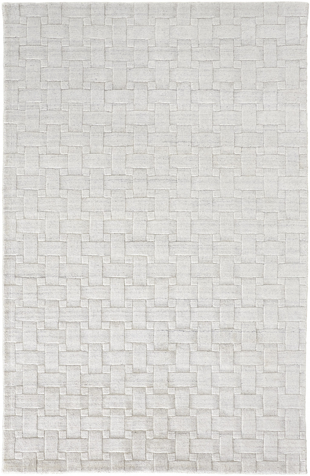 4 X 6 White And Silver Striped Hand Woven Area Rug
