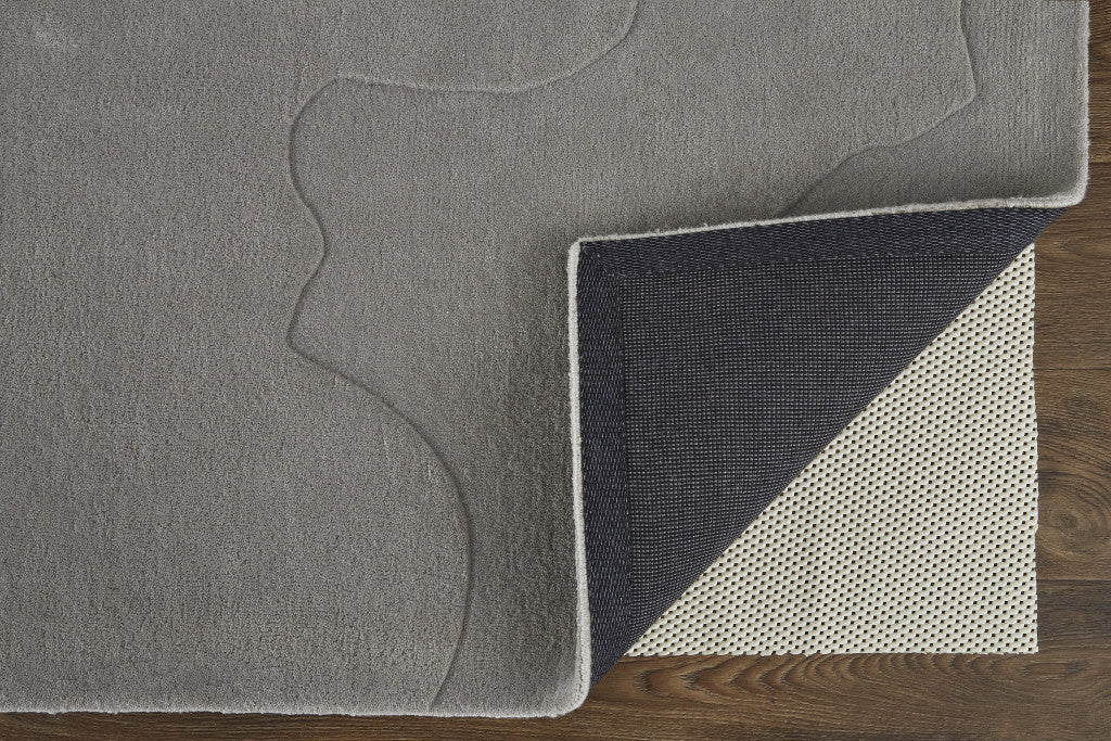 10 X 14 gray And Blue Wool Abstract Tufted Handmade Area Rug