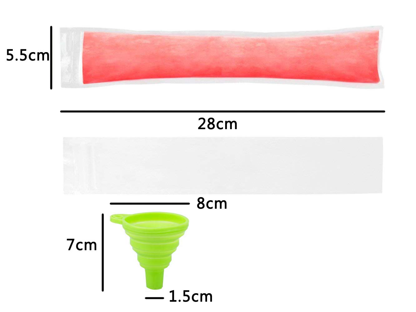100 Pcs Pop Bags Pop Mold Bags Popsicle Pouches Popsicle Molds Bags Bpa Free Ice Pop Pouch With A Funnel For Yogurt, Ice Candy,