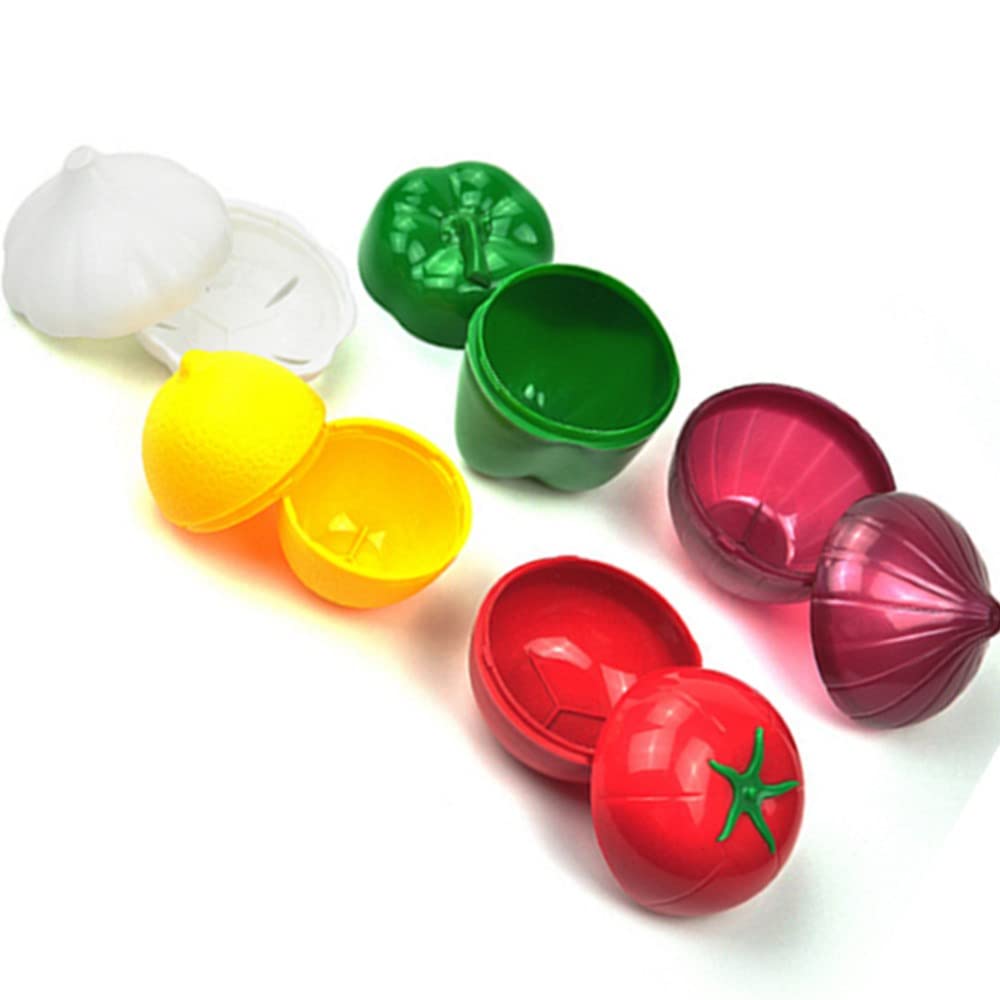 Oukeyi 5Pieces Fruit And Vegetable Storage Containers Reusable Refrigerator Box Storage Bowls Saver Holder Keeper For Green Pepp