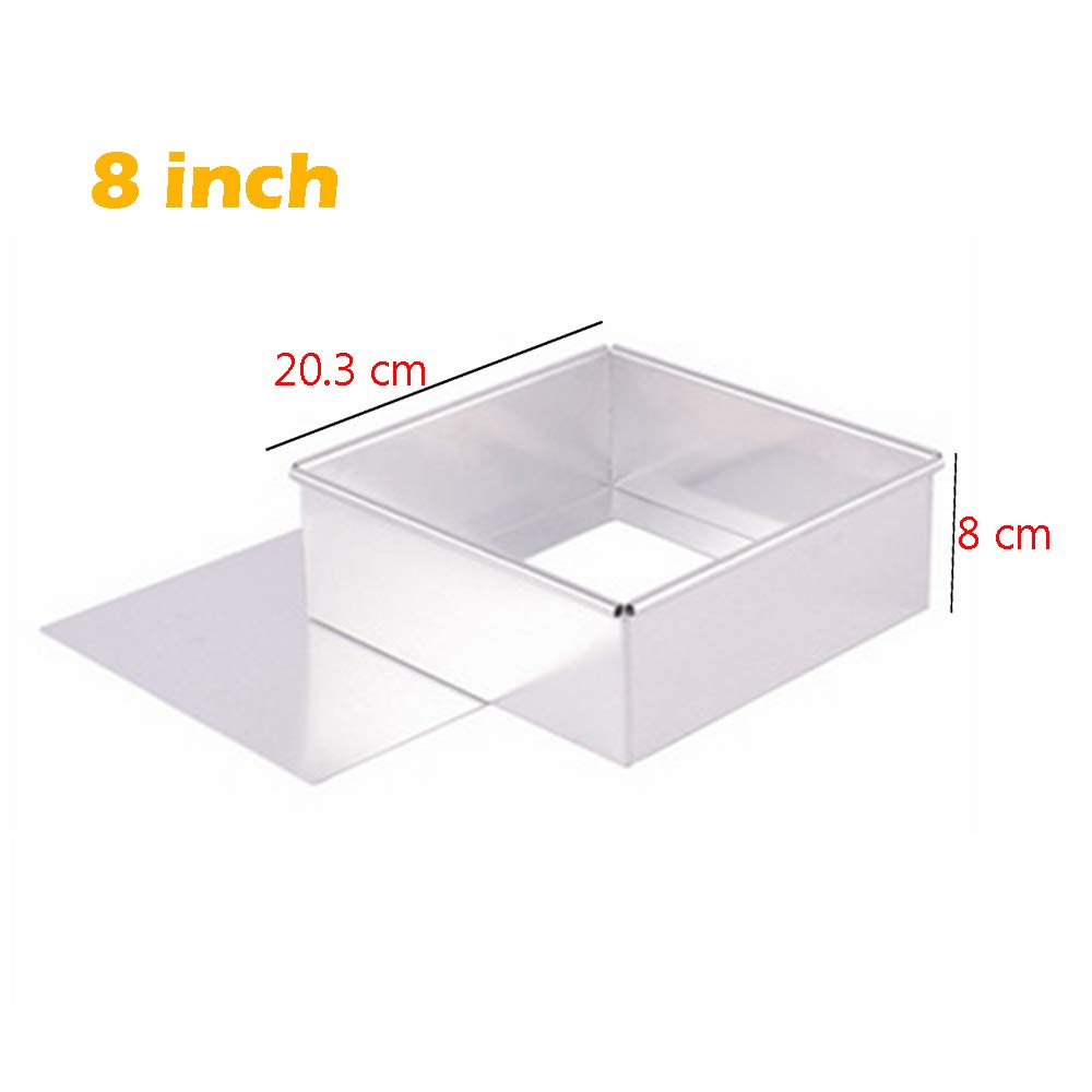 Anodized Aluminum Square Cheesecake Pan Chiffon Cake Mold Baking Mould With Removable Bottom 8 Inch X 8 Inch X 3 Inch