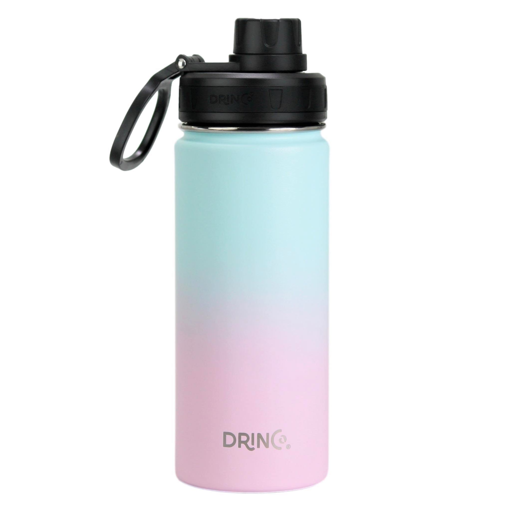 Drinco Stainless Steel Water Bottle Spout Lid Vacuum Insulated Double Wall Water Bottle Wide Mouth (40Oz 32Oz 22Oz 18Oz 14Oz) Le