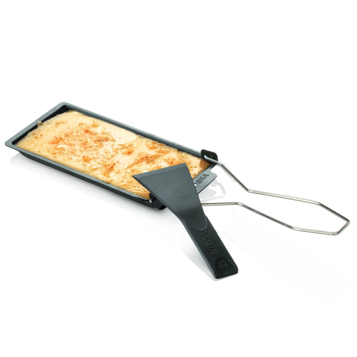 Boska Stainless Steel Cheese Barbeclette - Raclette Cheese Pan With Spatula - For Cooking, Baking, Grilling - Wedding Registry I