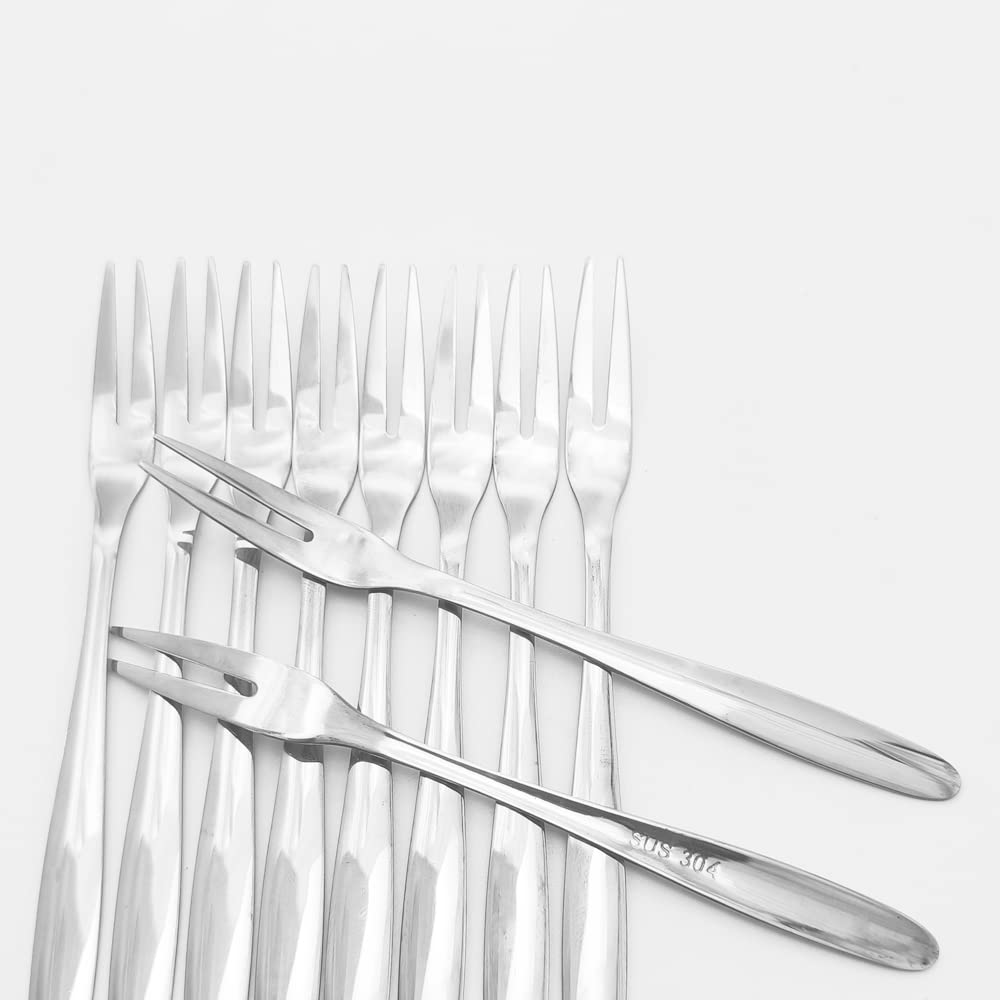 10Pcs Stainless Steel 304 Forks,Fruit, Dessert, Party Use. Multi-Purpose Small Stainless Steel Fork, Exquisite Life Indispensabl