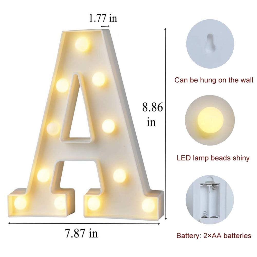 MUMUXI Marquee Light Up Letters Battery Powered LED Alphabet Lights for Party Wedding Birthday Christmas Home Bar Decoration Lig