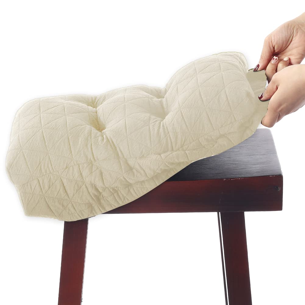 Buyue Seat Cushion For Saddle Stool, Luxury Triangle Fashion Jacquard With Anti-Skid Silicone Bar Stool Cushion Padded (Beige, R