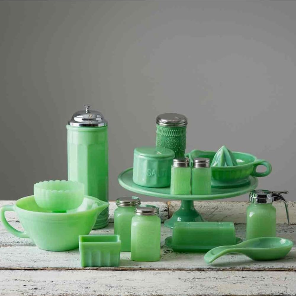 Tablecraft HJCP13 Glass Cake Stand  12.875'' x 4.375''  Green