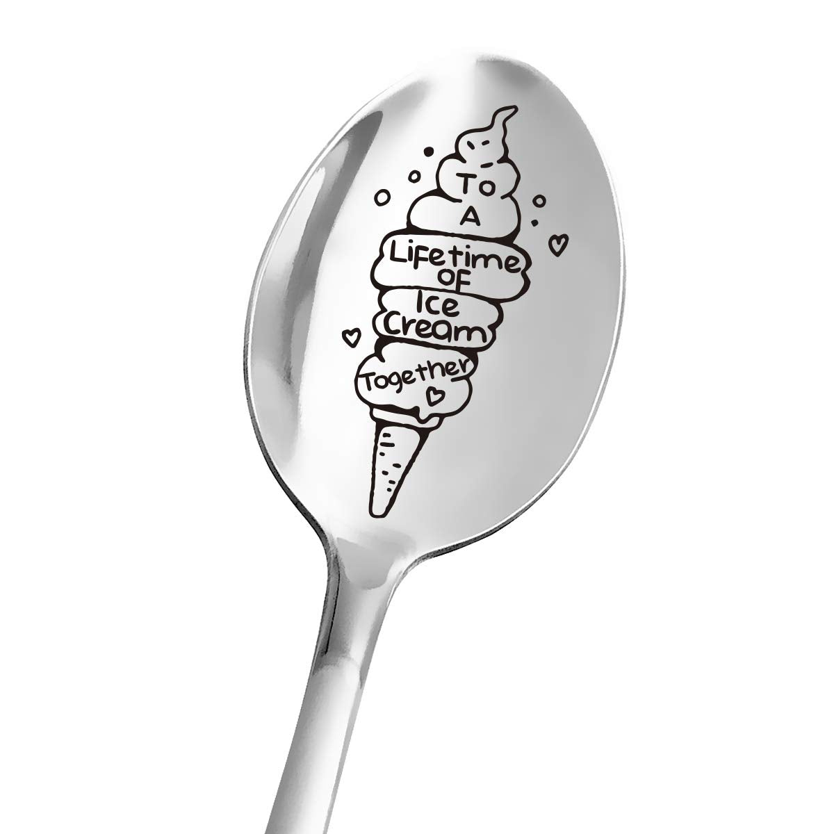 Funny Ice Cream Spoon Engraved For Dad Papa Mom - Cute Ice Cream Spoon Stainless Steel - Best Spoon For Girlfriend Wife Dad Husb