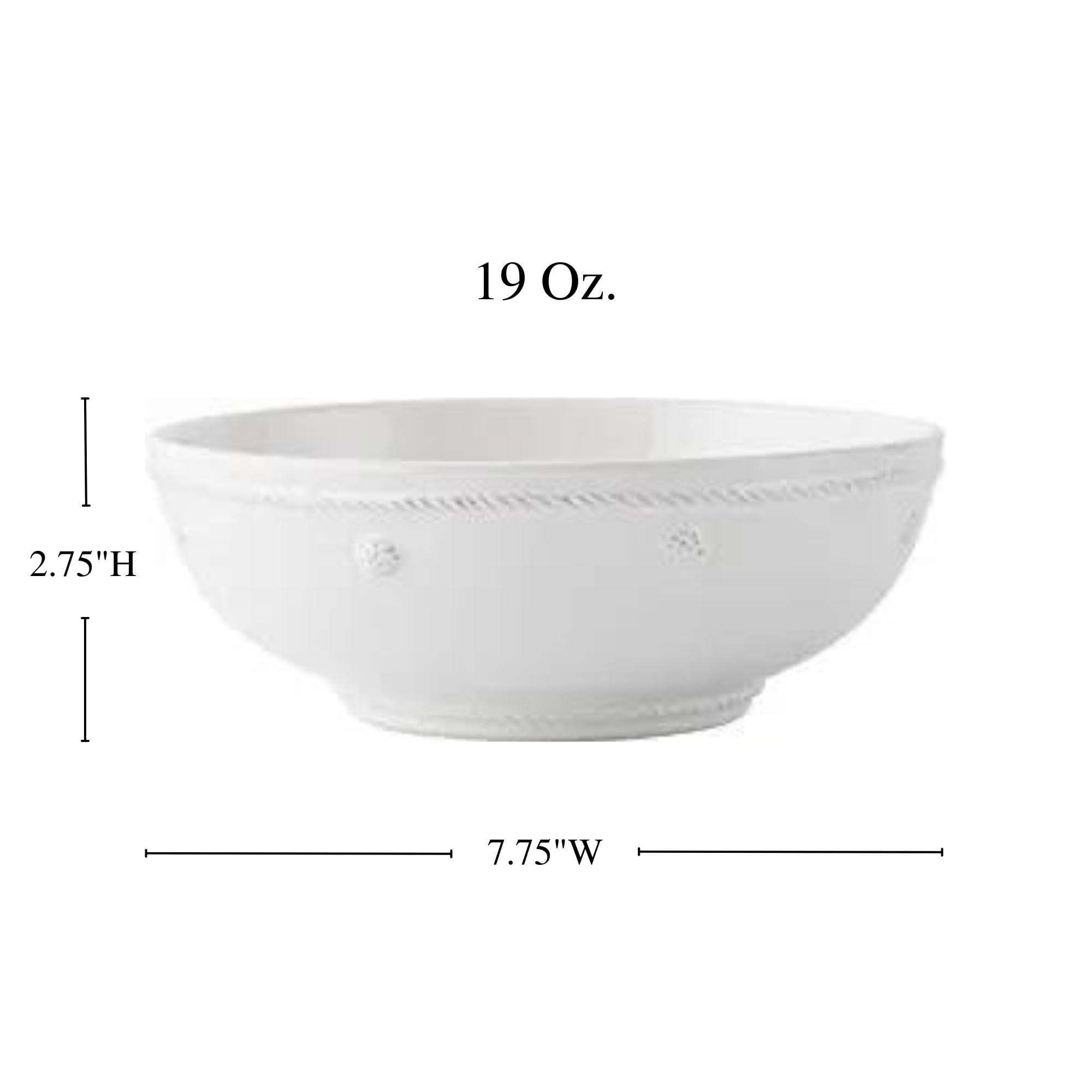 Juliska Berry & Thread Whitewash 7.75'' Coupe Pasta Bowl